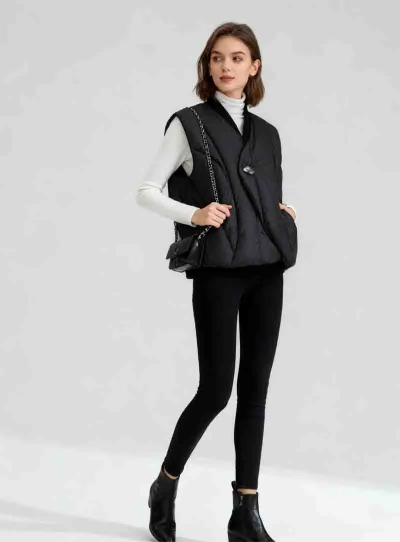 

Vests Waistcoats Thick Womens Waistcoat Buttons Spring Cashmere Slim-Fitting Buttoned Minimalist Urban Gentle Breathable Vintage