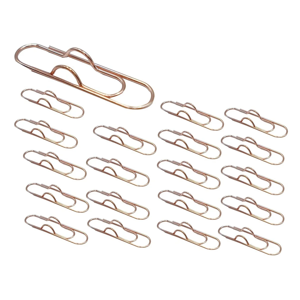 Multifunctional Metal Paper Clips and Pen Holder, Portable Office and College School Supplies Rose Gold (Pack of 20)