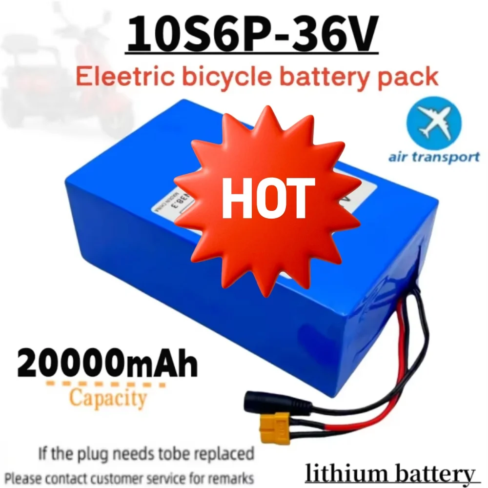 

100% New 10S6P 36V 20000mAh High-capacity Rechargeable 18650 Li-ion Battery Built in BMS Suitable for Electric Scooter Battery.