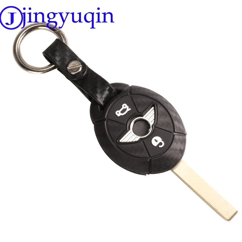 jingyuqin 2B Car Key Case Cover Fibler Silicone For BMW Mini Cooper S R50 R53 Two