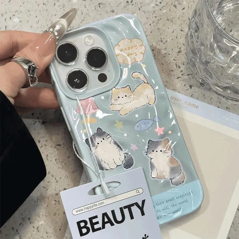 Чехол для телефона Cat Star 3D Meteorite для Vivo T4X T4 T3 Lite T2X G2 Z9 Lite iQOO Z10X Z10 Lite Z7i U5X 5G 4G, глянцевый мягкий чехол