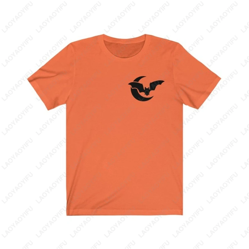 Cute Bat Halloween Fall Wiccan Bruja Witchy Spooky Season Tshirt Men Women Cotton Camisetas Gothic Moon Goth Kawaii Vampire Tops