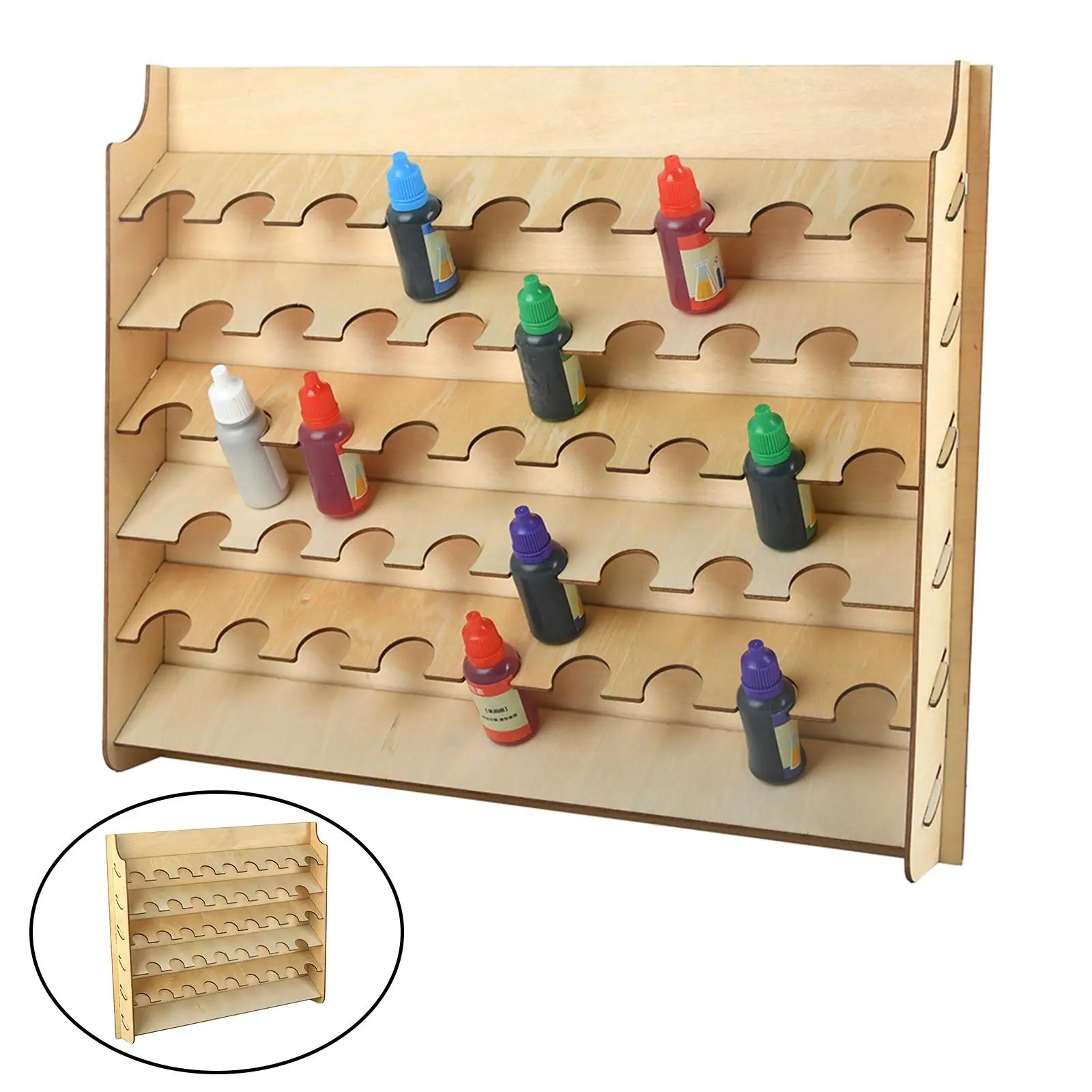DIY Craft Module Paint Brushes Rack Multi-Layer Wooden Storage Display Stand