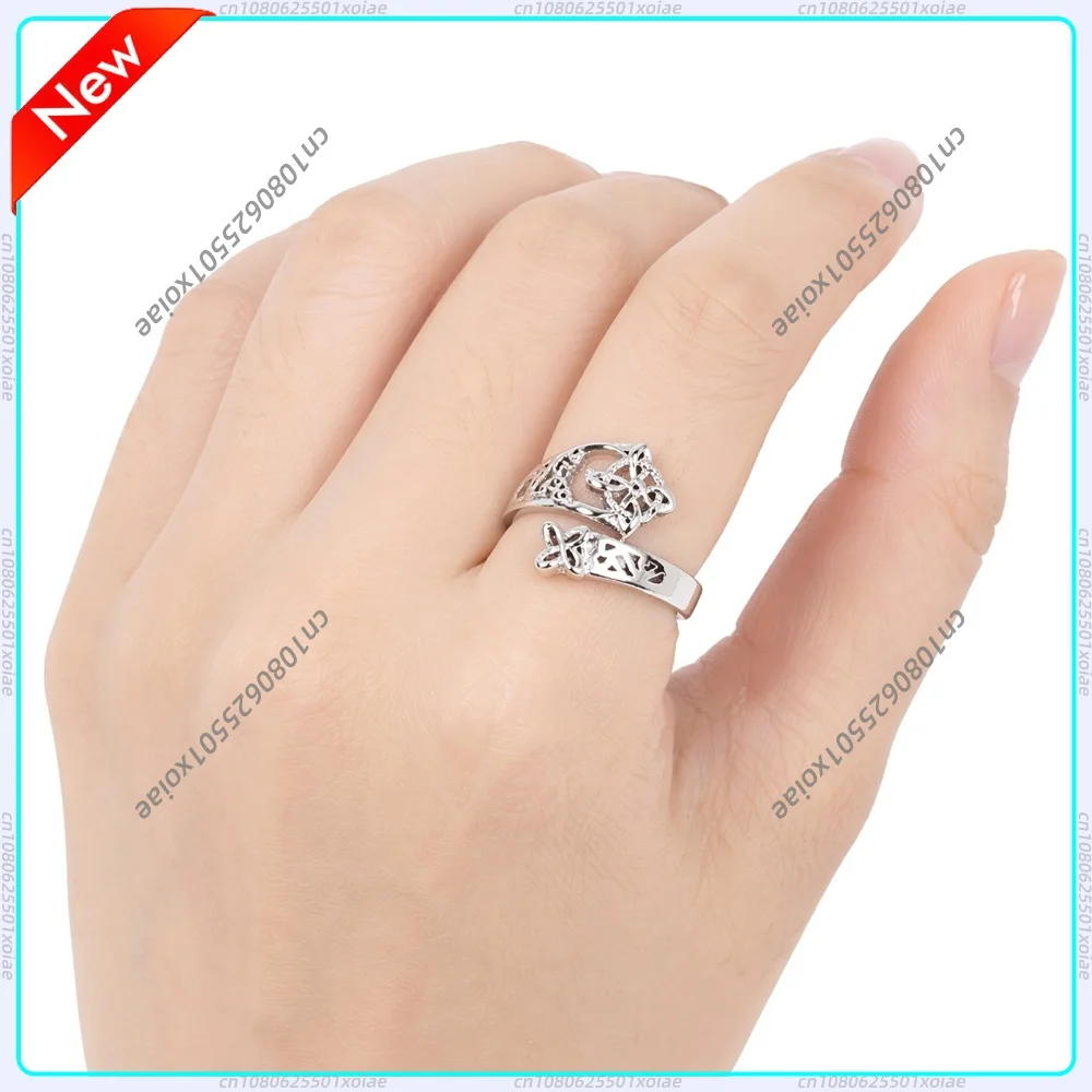 Women Witches Protection Knot Ring Silver Color Asymmetrical Ring Irregular Geometric for Wife Girls Mother Trendy Jewelry
