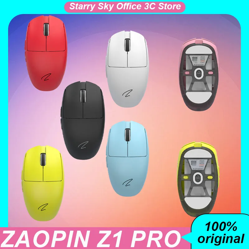 Беспроводная мышь Zaopin Z1 Pro Paw3395, легкая эргономичная игровая мышь в скандинавском стиле с чипом 52840, оптическая мини-мышь для ноутбука