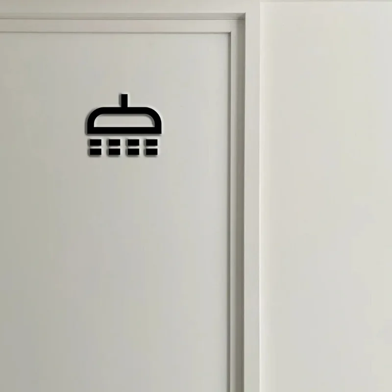 Schickes Aluminium-Metall-Wandkunst-Duschsymbol, dekoratives Schild, moderne Badezimmerdekoration, wasserfester Akzent