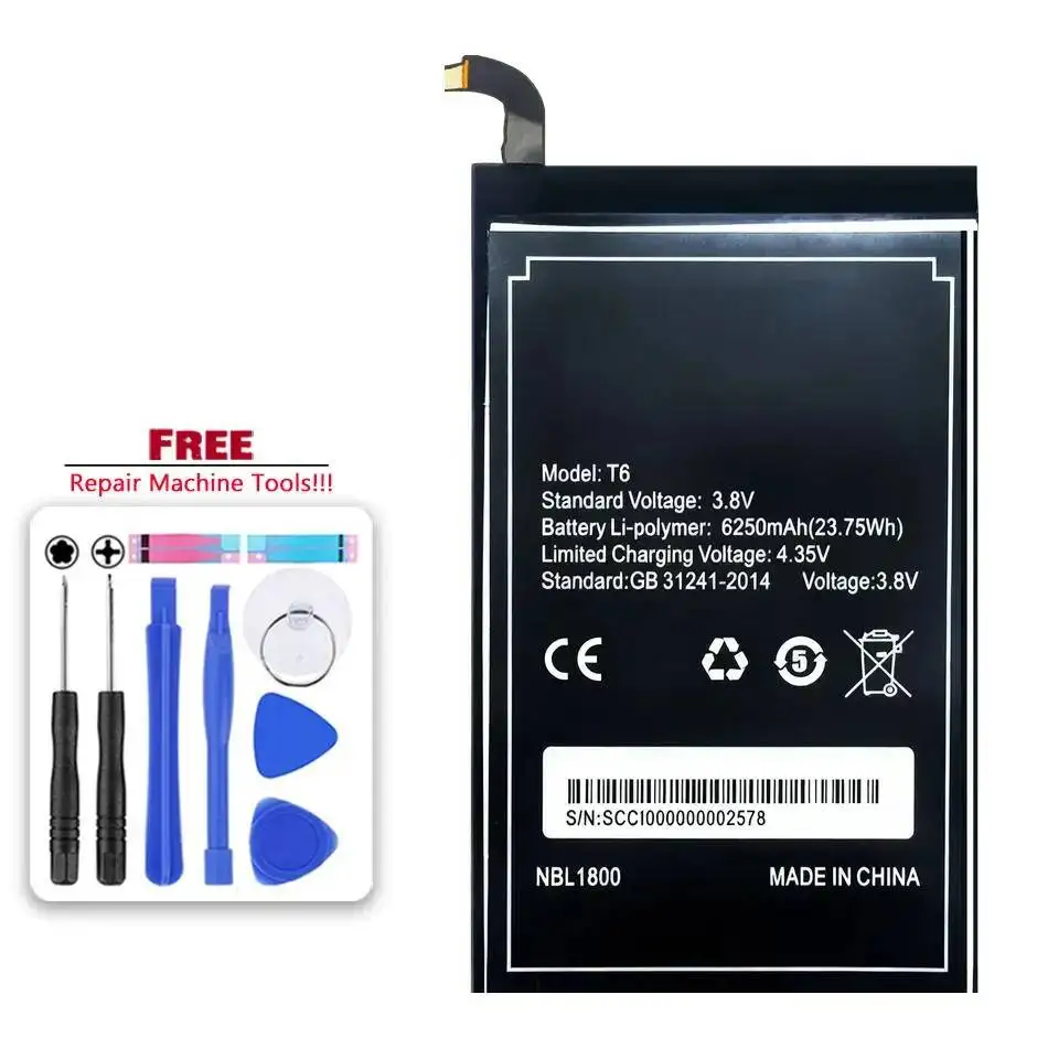 3200mAh-6250mAh Battery BAT16464500 For Doogee T5 T6 (Pro lite) T3 for Homtom HT6