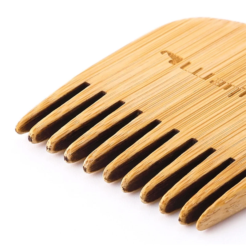 652f bolso caixa bambu pente cuidados com a barba para homens menino dente cabelo desembaraçador pente