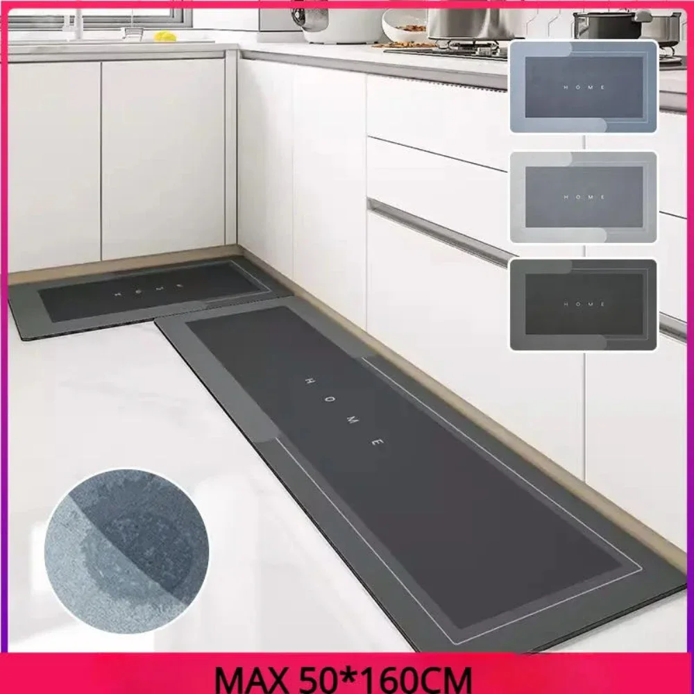 Non-Slip Diatomite Mat for Kitchen, Long Carpet, Super Absorbent Floor Mats, Entrance Doormat, Carpets for Living Room