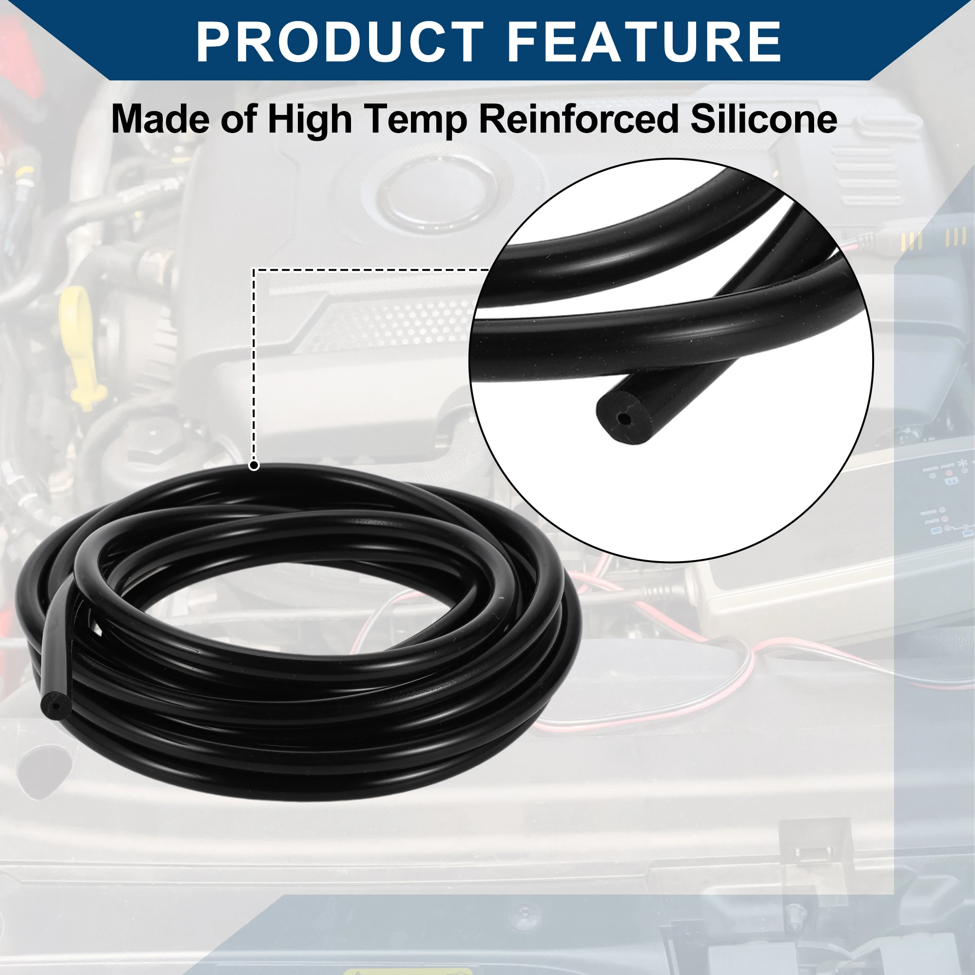 UXCELL Siliconen Vacuümslang Slang 2/3/4/5/6/8/10/12/14/16/18/20mm IDx4.6M Universele Hoge Druk voor Auto Accessoires