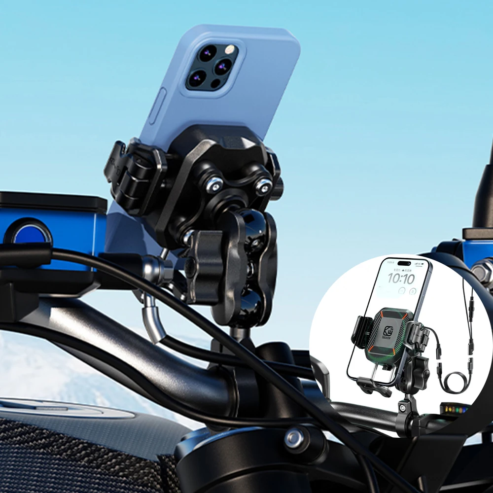 

Противоударный держатель для телефона для мотоцикла, беспроводное зарядное устройство 15 Вт и быстрая зарядка USB C мощностью 36 Вт, подставка для телефона для мотоцикла, велосипеда, скутера