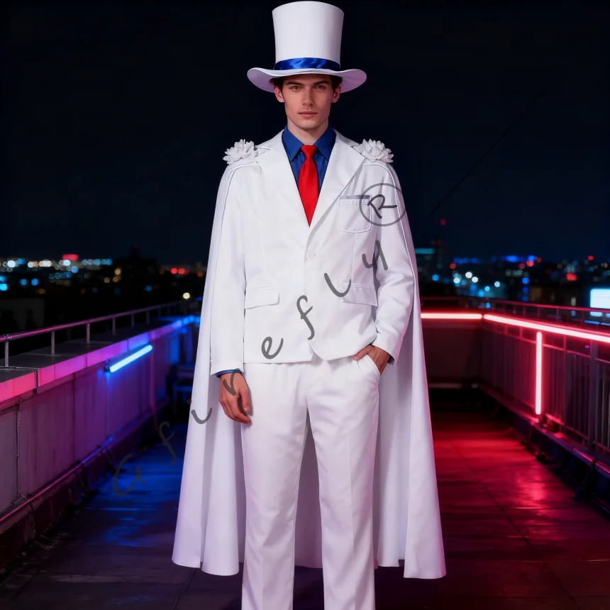 명탐정 코난 카이토 키도 만화 콘벤션 파티용 애니메이션 캐릭터 마술사 액세서리 및 의상 풀세트