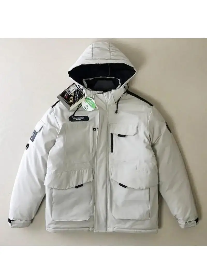 

Зимняя уличная ветрозащитная водонепроницаемая утепленная куртка с капюшоном и множеством карманов, теплая хлопковая рабочая одежда, мужская повседневная хлопковая одежда