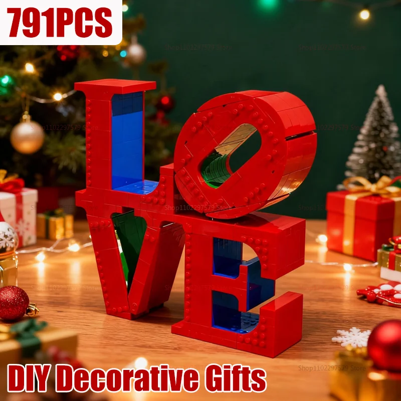 Nouveau modèle de construction de Sculpture d'amour, 791 pièces, bloc de construction, jouet créatif, artisanat MOC, bricolage, ornement de bureau, cadeau pour amis et famille