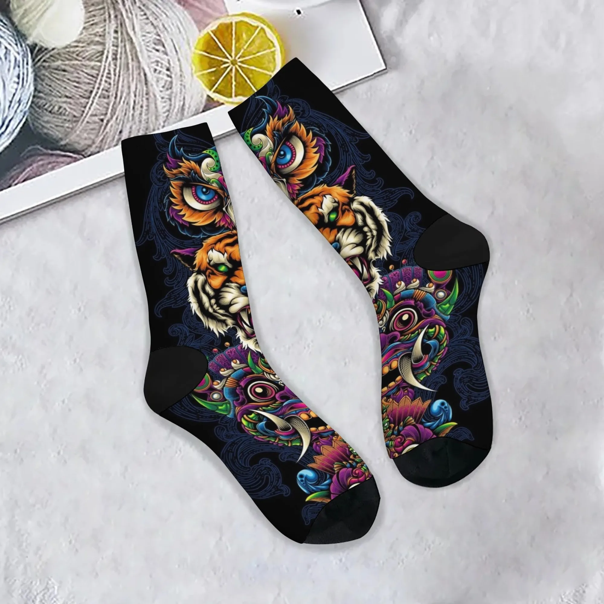 Tier Totem Thema Casual Socken Neuheit Harajuku Straße Hip-Hop Crew Socken Bequeme Atmungsaktive Rutschfeste Damensocken Geschenk