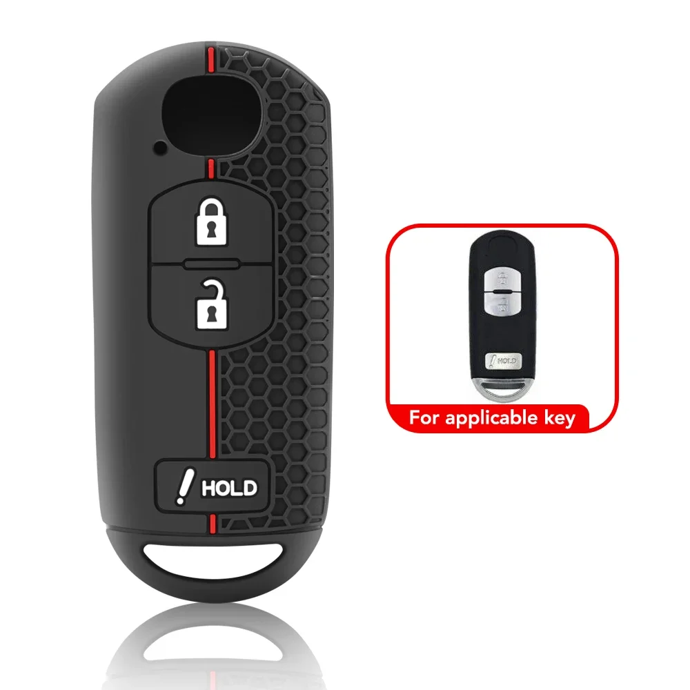 For MAZDA 2 3 5 6 CX-3 CX-5 CX-7 CX-9 Silicone Car Key Cover Remote Fob Case Sleeve  3 4 Buttons 2013 2015 2016 2017 2018 2019 view 3