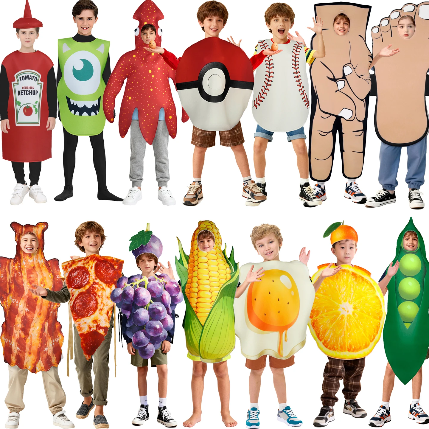 

Halloween COS Vegetable Stage Performance Costume Party Food Corn Funny Children's Role-playing Clothes Polyester Material
