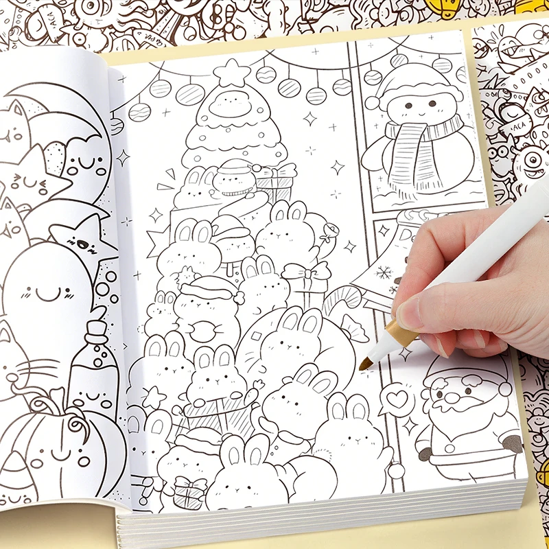 Pattern Line Drawing Stress-Relief Art Drawing Book, Immersive Pen Control Line Drawing Practice Paper, Carefully Designed Different Line Drawings, Professional Art Drawing Supplies, Suitable for Adults to Relieve Stress at Work, Practice Drawing, and Copy Artwork, Multiple Different Mini Patterns, Suitable for Drawing Beginners, to Train Concentration and Observation Skills, Very Suitable as Easter and Birthday Gifts