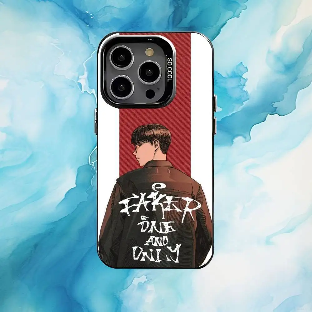 SKT T1 Faker L-LOL funda de teléfono para iPhone17,16,15,14,13,12,11 Plus,Pro Max negro caramelo mate cubierta a prueba de golpes