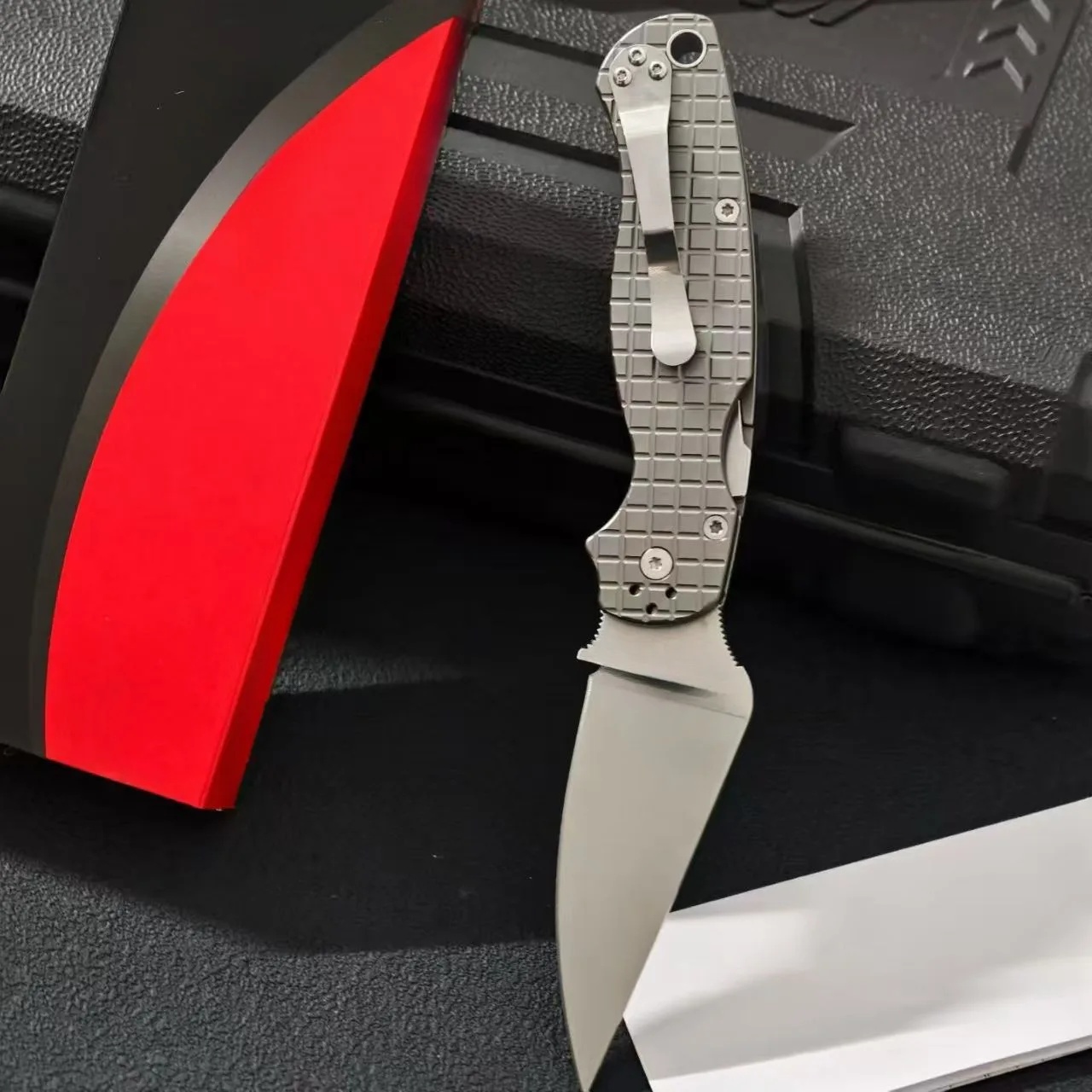 c81 Checkered Aluminum Alloy Handle Folding Knife Outdoor Po