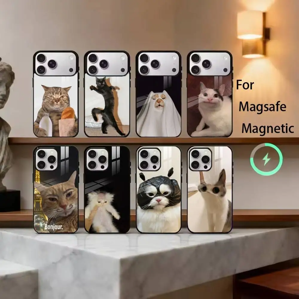 

F-Funny C-Cat C-Cute Phone Case For iPhone17,16,15,14,13,12,11 Plus,Pro Magnetic with Magsafe Wireless Charging