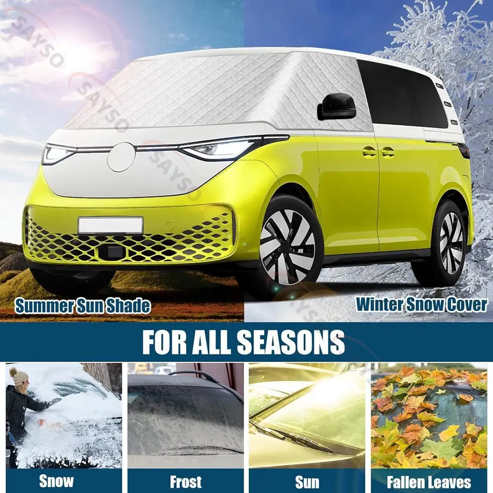 for Volkswagen ID.Buzz 22-25 Window Screen Cover Curtain Wrap Blind Camping Frost Car Windshield Visor Cover Window Sun Shade