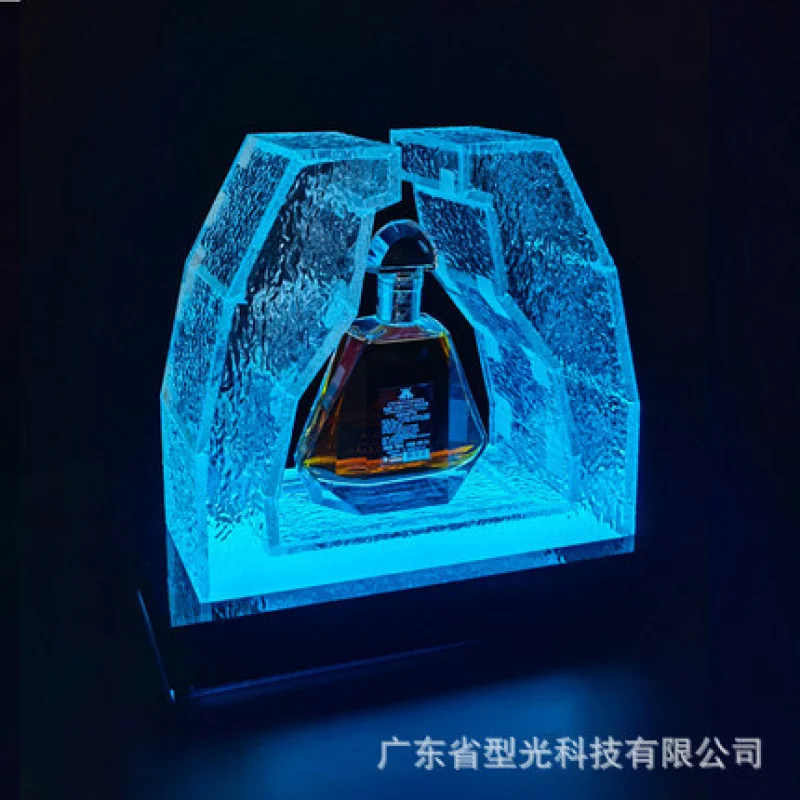 

Champagne King LED Lighted Wine Stand for Bars, KTV, Nightclubs, Wine Dispenser Rack, XO Display Stand, Ice Pattern Wine Set, Ic