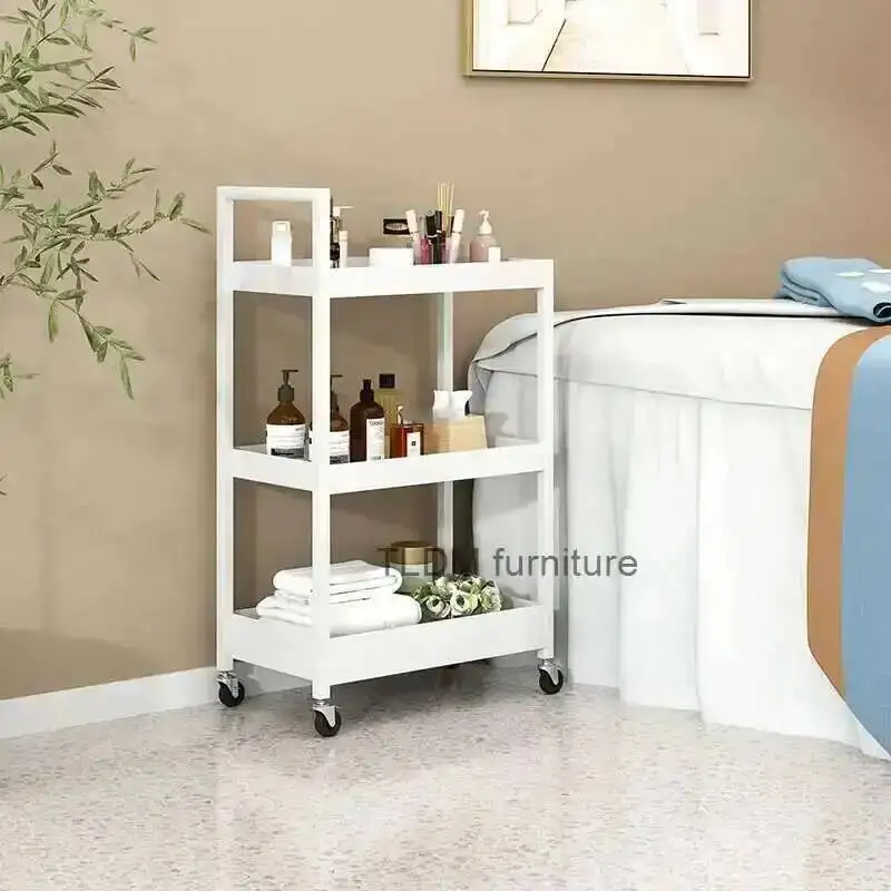 

Salon Art Salon Iron Furniture Home Golden Trolleys Light Luxury Beauty Salon Tool Trolley with Wheels Minimalist Storage Rack A