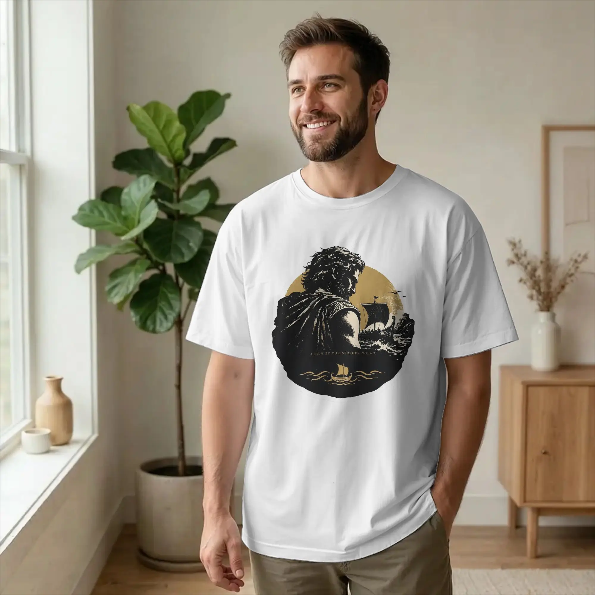 Christopher Nolan The Odysseies Fan Art T-Shirt for Men Women 100% Cotton T Shirts  Short Sleeve Tees Birthday Present Clothes