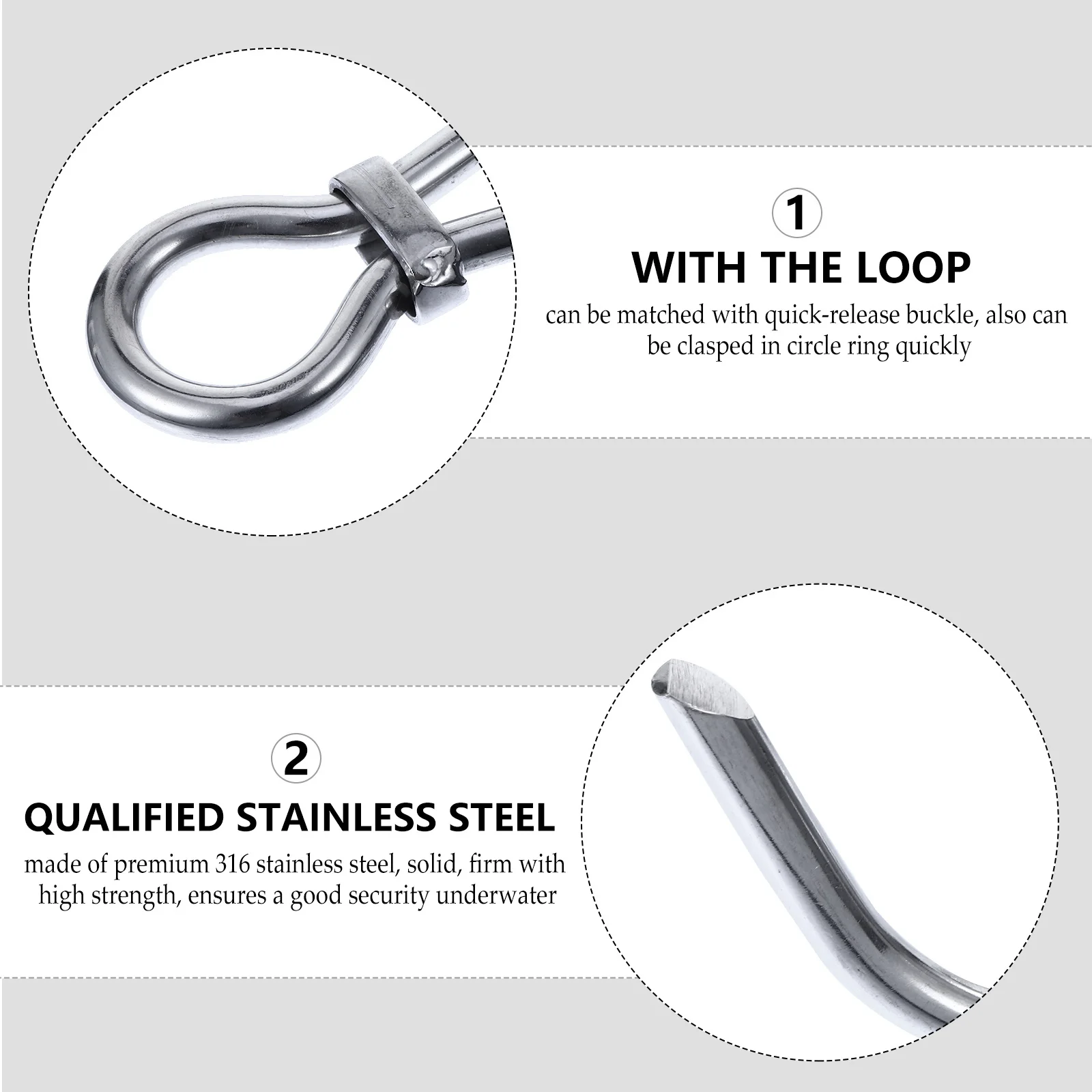 

1Pcs Premium 316 Stainless Steel Dual Diving Hook Sturdy Underwater Safety Gear for Strong Currents Reef Exploration Equipment