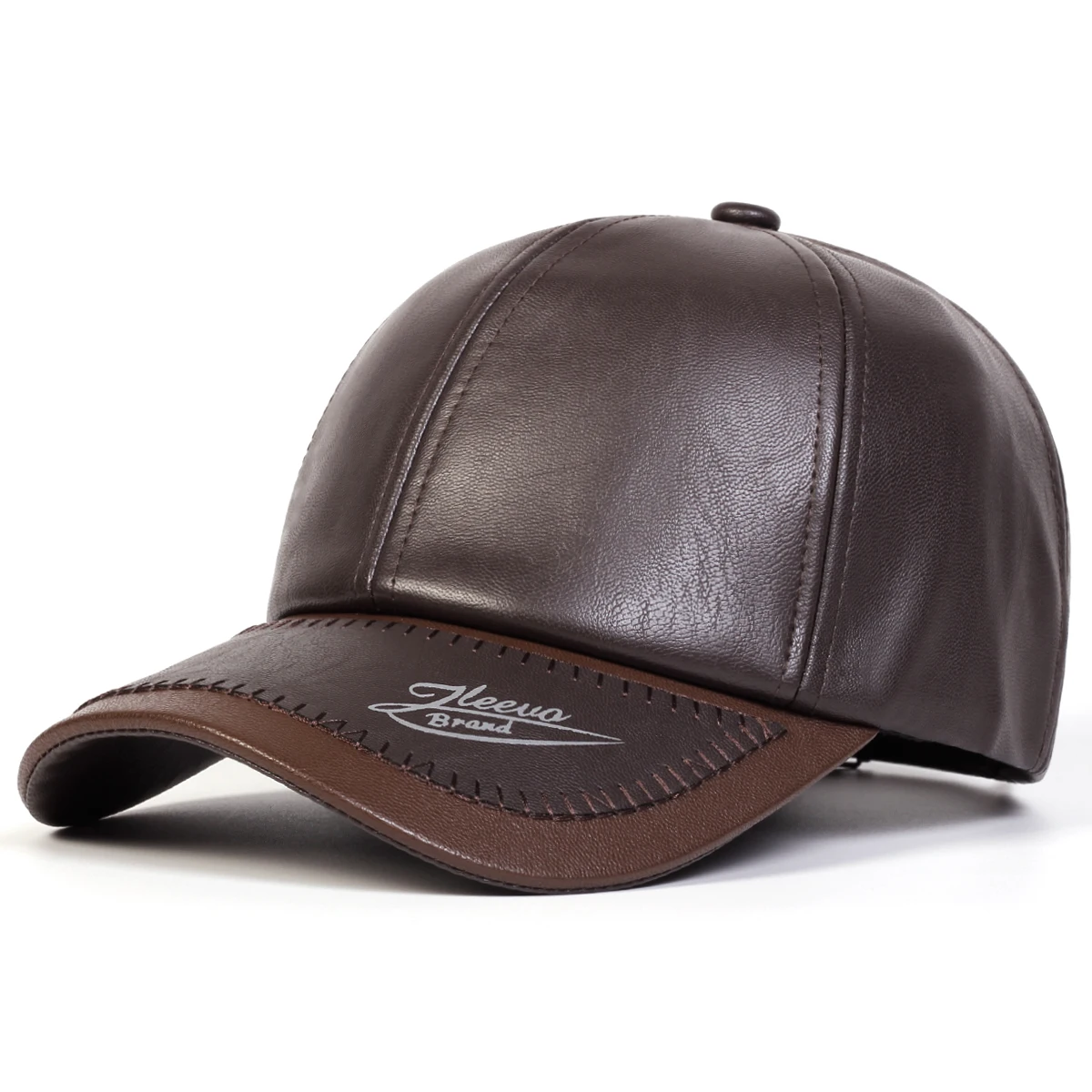 Unisex-Hut mit Schirmmütze und Lederdruck, Baseballkappen für Frühling und Herbst, verstellbare Freizeithüte für den Außenbereich, Sonnenschutzhut – Detail 5