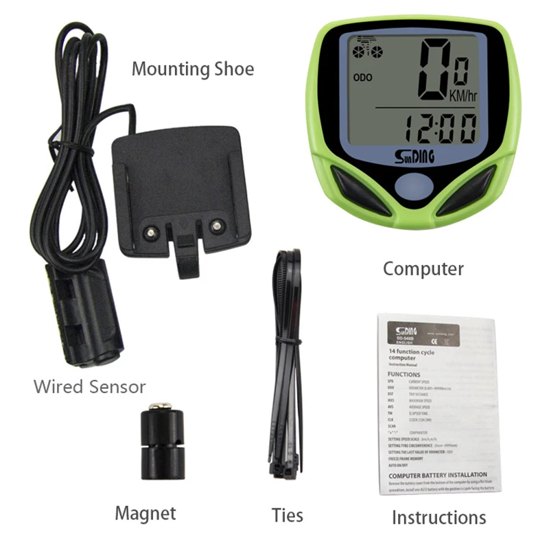 LCD Digital Bikes Computers Waterproof Wired Stopwatch Bicycle Speedometer Sensors Cycling MTB Bike Sports Odometer Computers