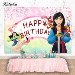 Brave Girl Mulan Photo Backdrop Princess Theme Happy 1st Birthday Baby Shower Photography Background Decor Props