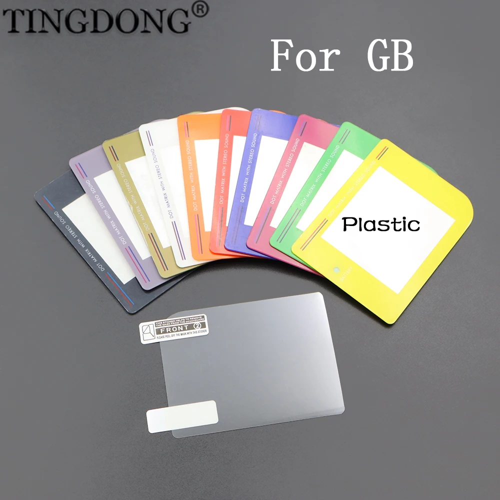 

For GB Display Screen Lens Cover Plastic Clear Protector Film Plastic GameBoy Plastic Mirror Color Set Replacement Accessories
