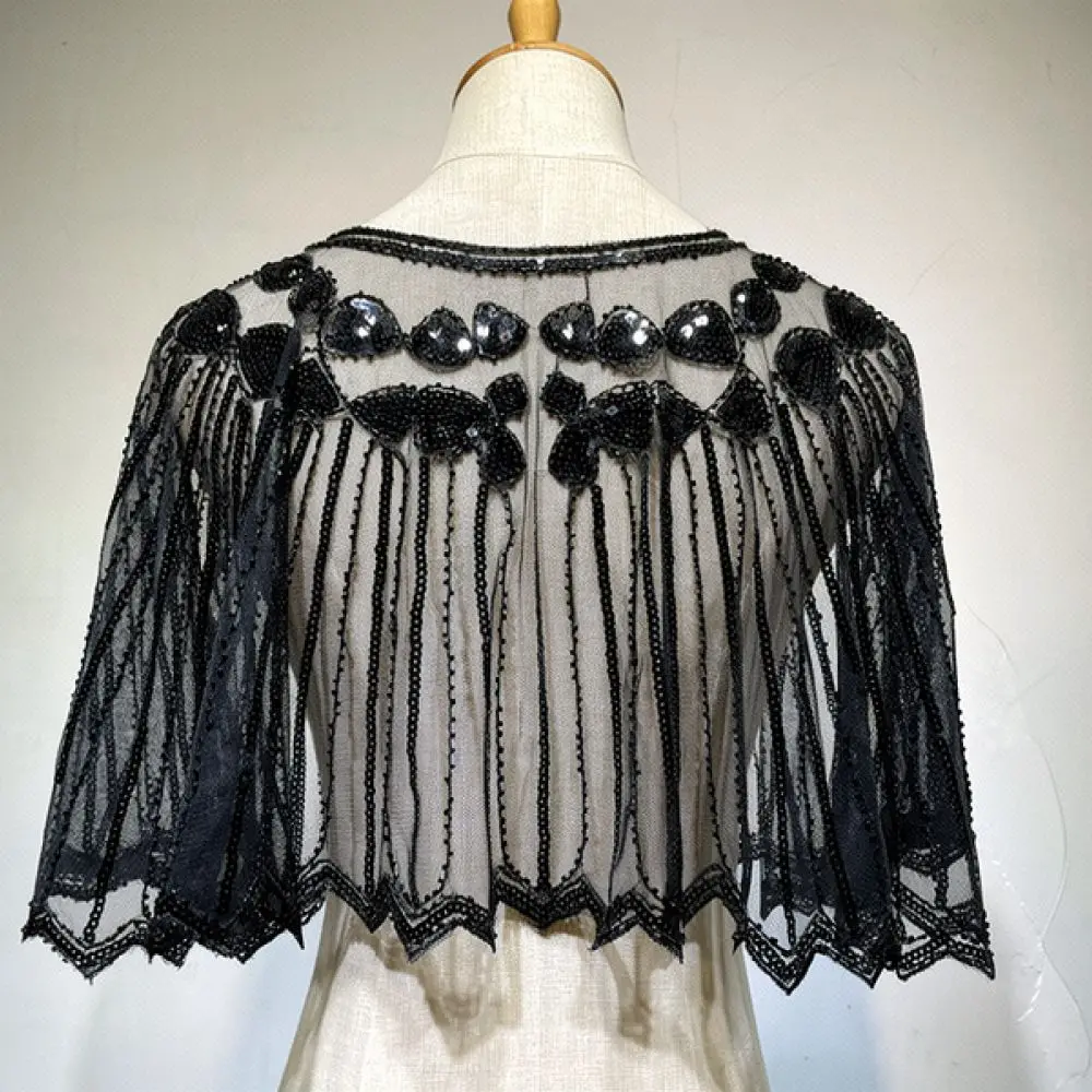 Womens Elegant Sequin Shawl With Hook Mesh Wrap For Evening Party Wedding Cape Formal Bolero Shiny Glitter Decorative Stole