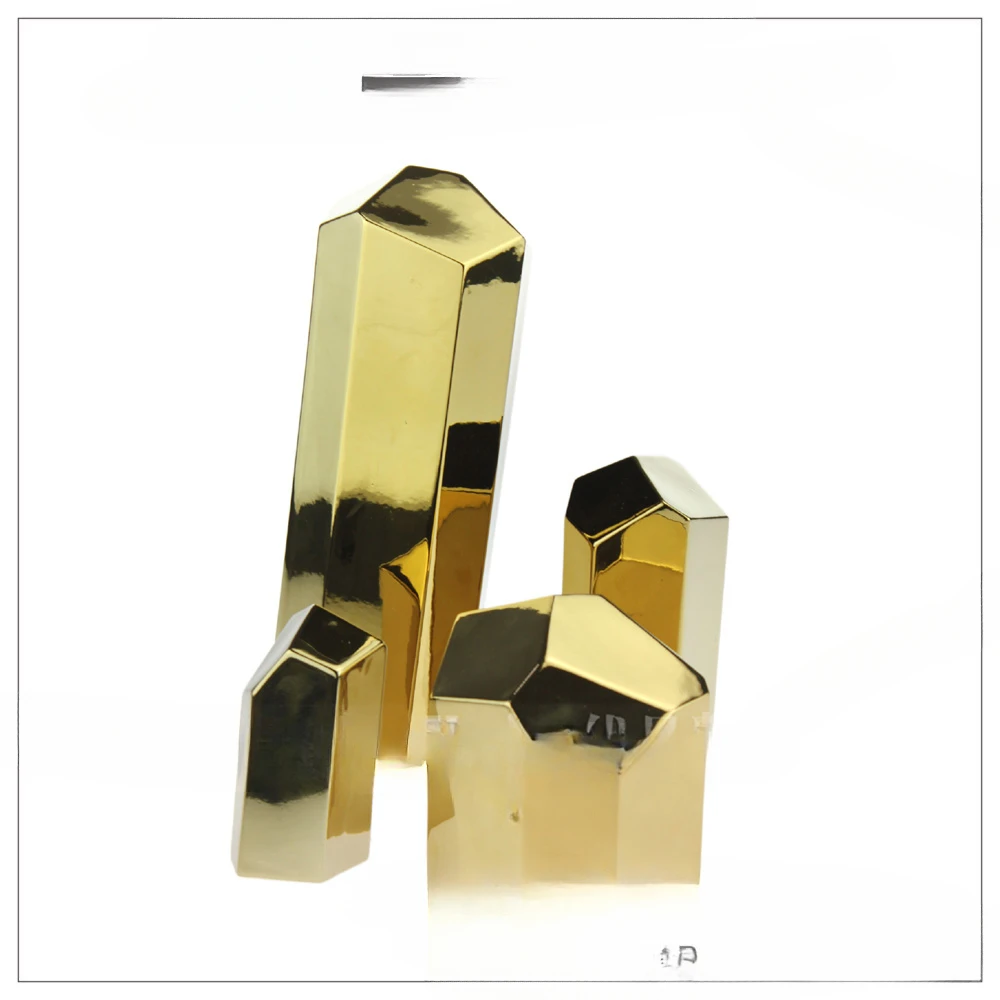 

The product can be customized. Soft Decoration Creative Home Ornaments Gold Plated Irregular Stone Ornaments