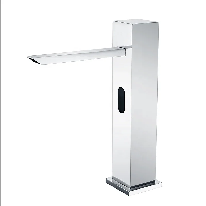 Commercial bathroom square column countertop faucet automatic sensor soap dispenser