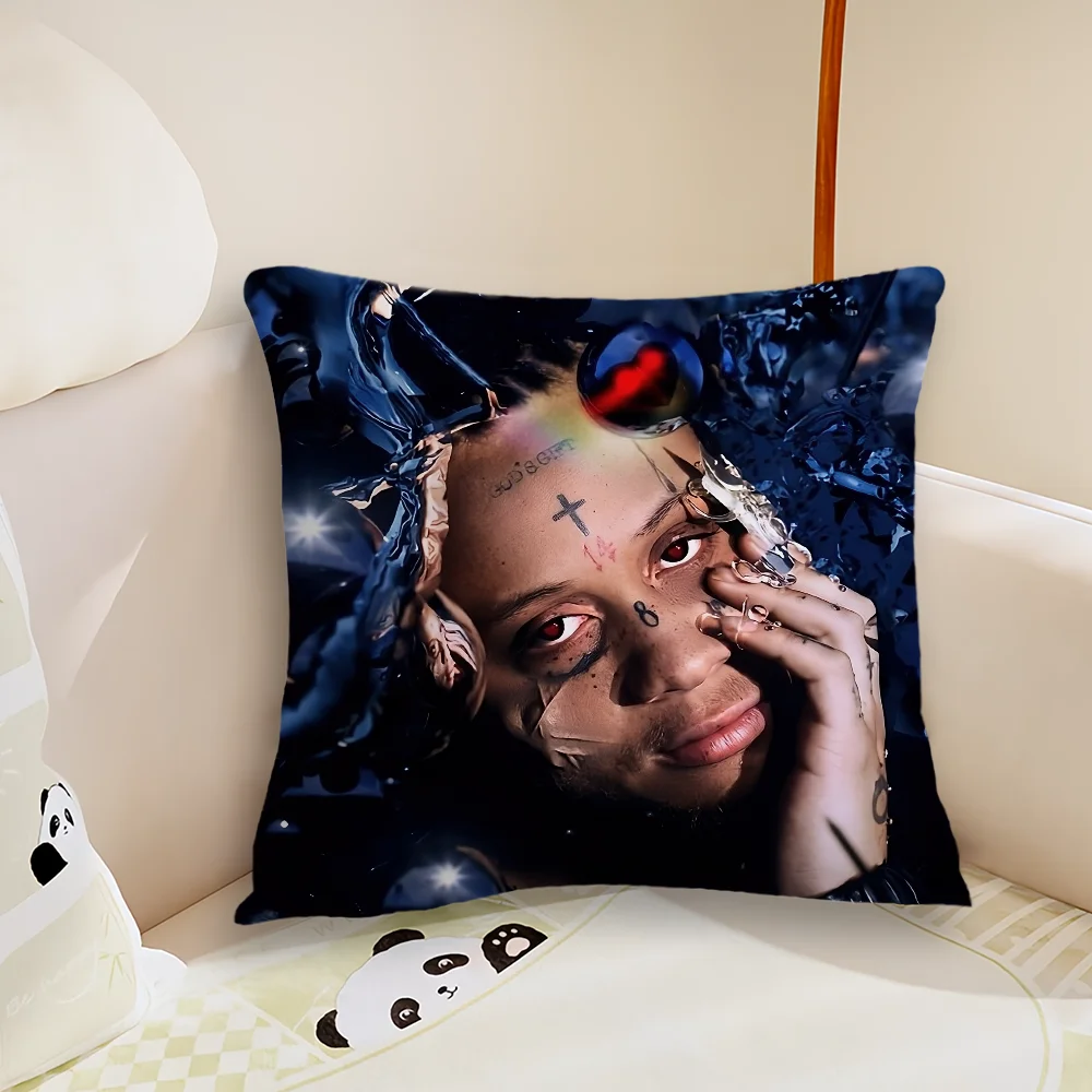 Rapper T-Trippie R-Redd Pillow Case Living Room Sofa Cushion Cover Suitable For Home Bedroom Room Decoration