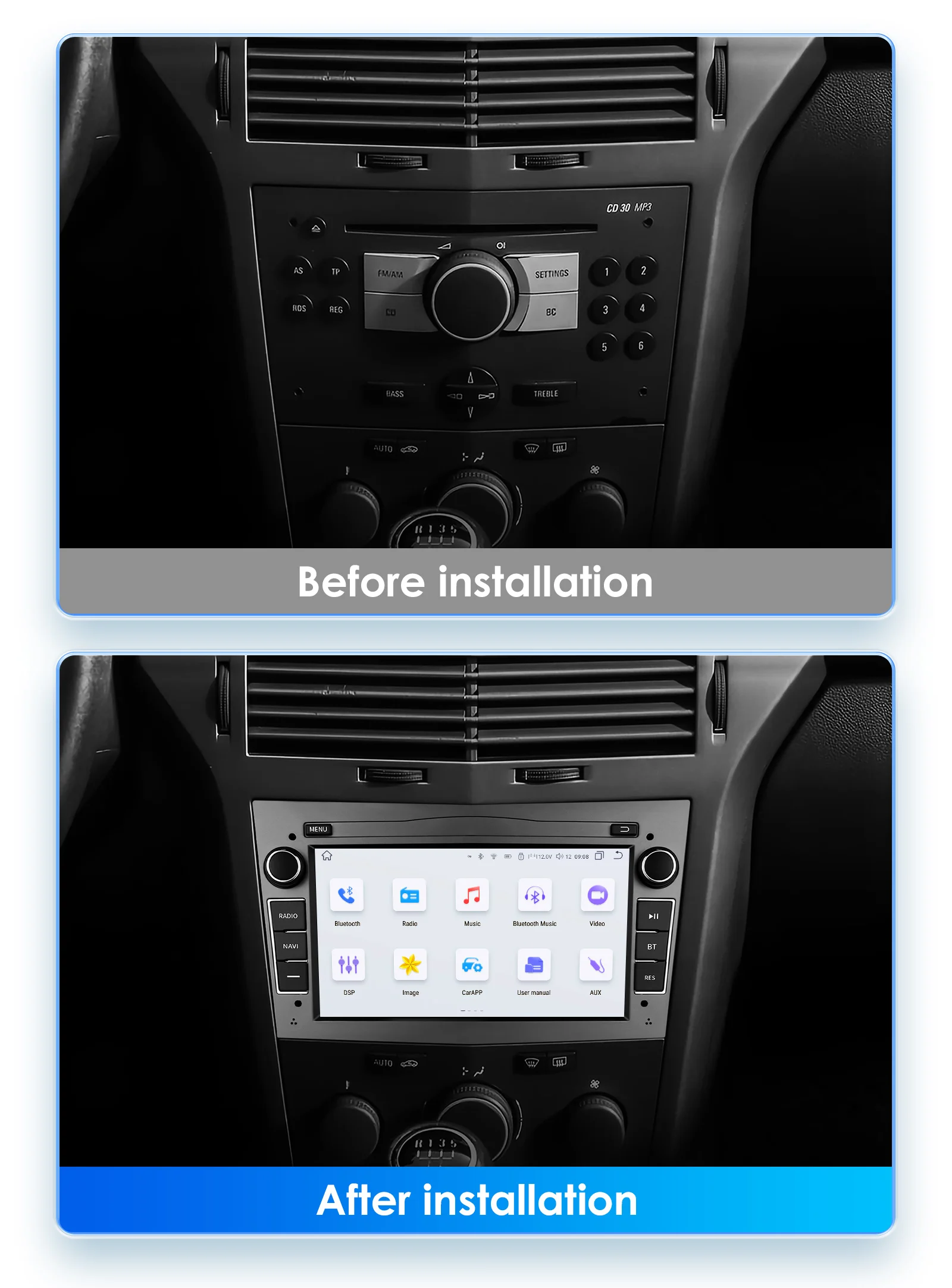 Hizpo 2Din 7inch Android Auto Car Radio for Opel Astra H G J Zafira B Corsa C Antara Vectra Vivaro GPS RDS DSP 4G BT CarPlay