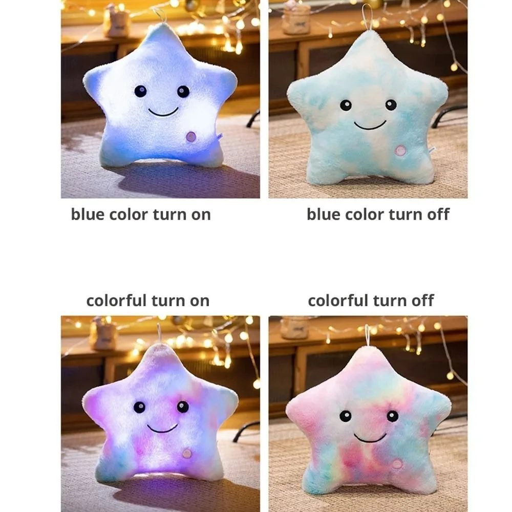 น่ารัก LED อิเล็กทรอนิกส์ Star Plush ของเล่นเด็กอ่อนของเล่นเด็ก LED Star ตุ๊กตาของเล่นตกแต่งบ้าน Star Soft Star หมอน