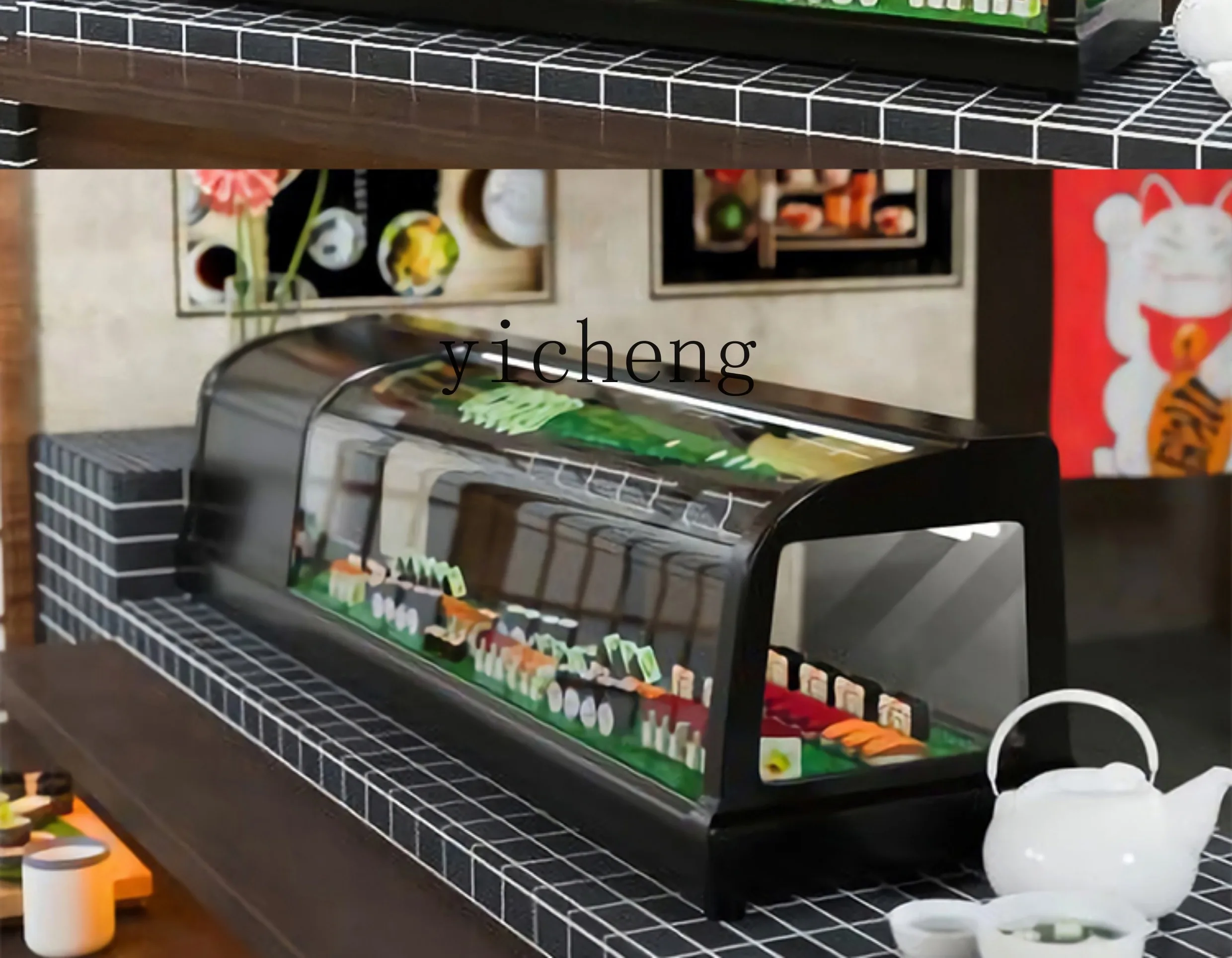 

LX Commercial Salmon Sushi Cabinet Sashimi Refrigerated Fresh Double-layer Fruit Japanese Material Display Cabinet