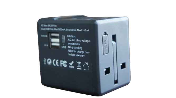 Intelligent and safe power protector  converter plug  multi-nation travel adapter with USB charge