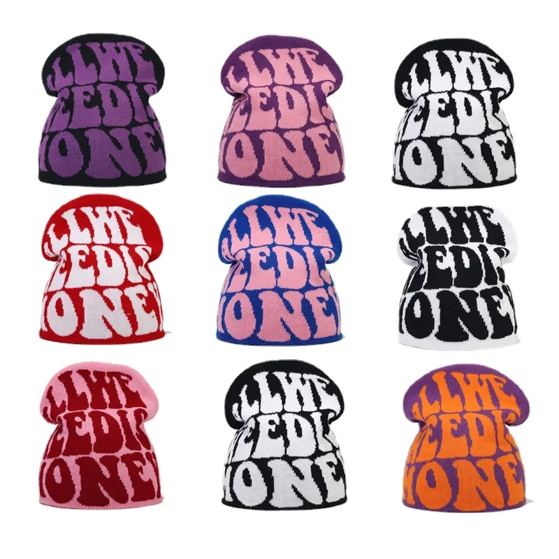 New Y2K Letter Skullies Multi Colors Beanies Hat Women Men Hip Hop Knitted Cap Wholesale Bonet Autumn Winter Keep Warm Unisex