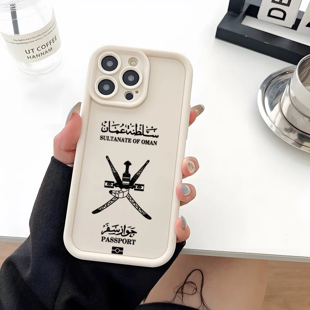 Oman Passport Phone Case Soft Silicone For iPhone 15 14 13 12 Mini 11 Pro Max X 7 8 Plus Camera Lens Protection Cover