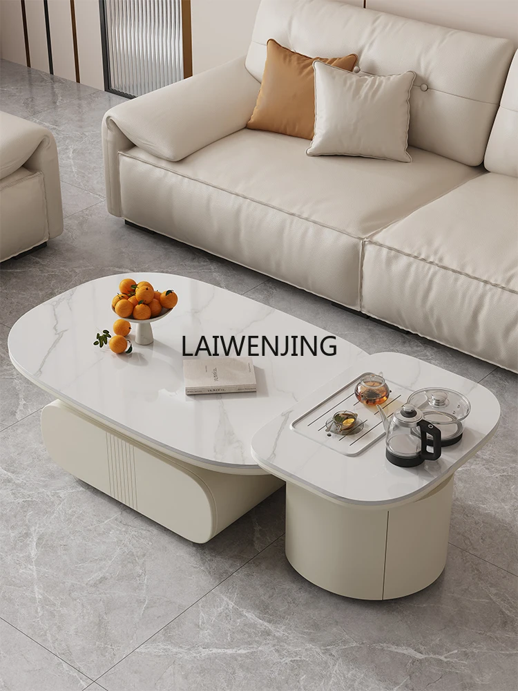 SGF light luxury rock slab Kung Fu tea table living room home simple integrated mobile tea table