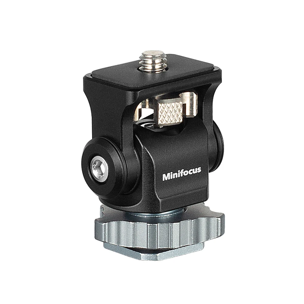 Minifocus 180 Graden Tilt Arm Beugel Roterende Mini Hot Shoe Stand Monitor Mount Base Adapter 1/4 ''Inch Schroef Voor dslr Camera Mic