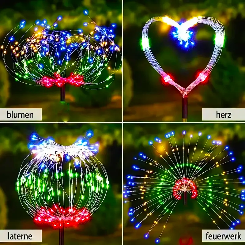 1/2/4pcs Solar Lights Outdoor for Garden Decor Solar Firework Stake Lights Waterproof Outside Lawn Lights for Yard Pathway Patio