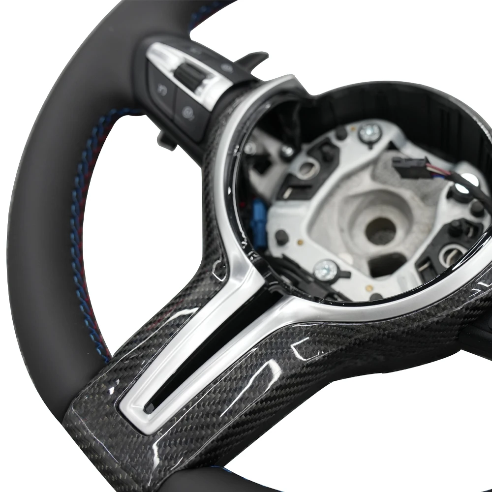 71HOTNappa Leather Car Steering Wheel for BMW 1 Series F20 F21 2012-2018/3 Series F30 2013-2019/X3 F25 2011-2016 with CF Trim