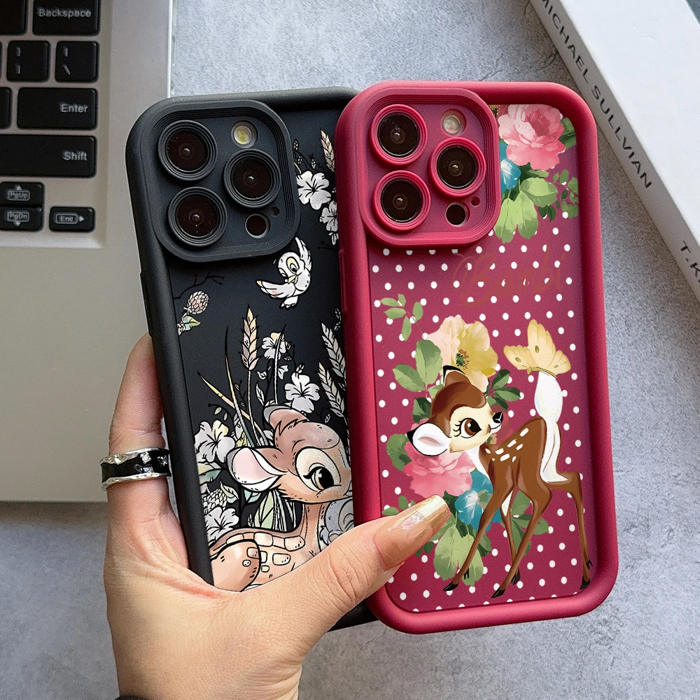 Cartoon Bambi Deer Phone Case for Oppo Realme C67 C65 C63 C55 C53 C35 C33 C31 C21 C20 12 11 8i Pro Plus 4G 5G Ladder Lens Cover