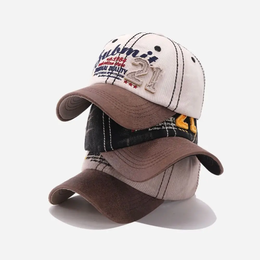 

Универсальная регулируемая винтажная бейсболка 21, хлопковые рваные джинсы с вышивкой, шляпа от солнца в американском стиле, солнцезащитная кепка для мужчин